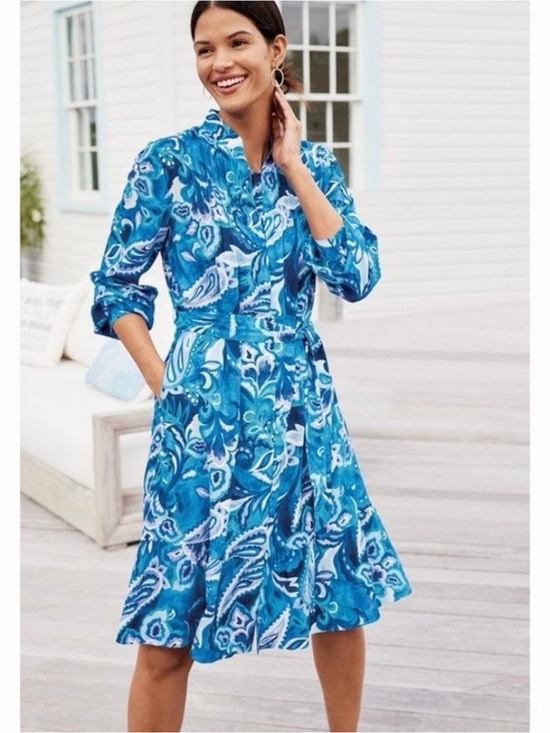 Soft Surroundings Dresses & Skirts - Soft Surroundings “Island Sun Paisley Blue”Midi Dress